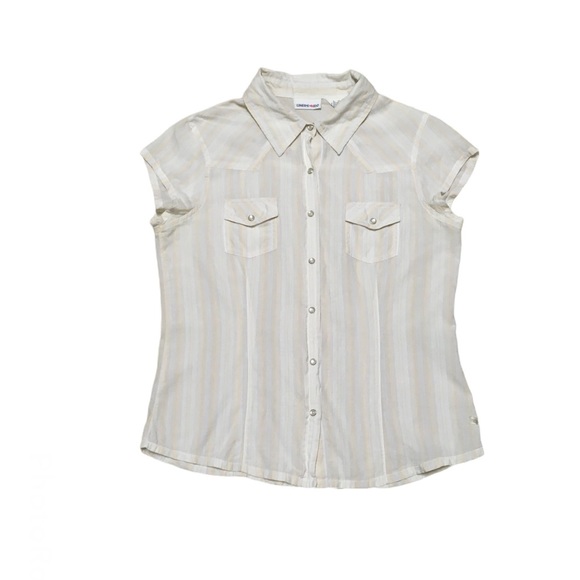 Limited Too Y2K Vintage Western Pearl Button Down Short Sleeve Shirt Size XL 16 - Picture 1 of 12